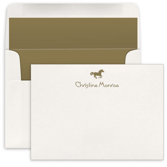 Horse Letterpress Flat Note Cards